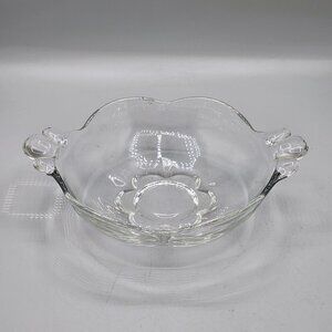 VTG Duncan and Miller Canterbury Small 6" Handled Bowl 1940s Clear Scalloped